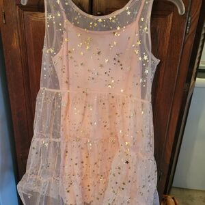 EPIC THREAD PEACH OVERLAY DRESS